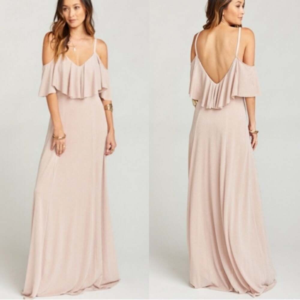NWT Show Me Your Mumu Renee ruffle maxi dress in dancing Queen wine blush SMALL